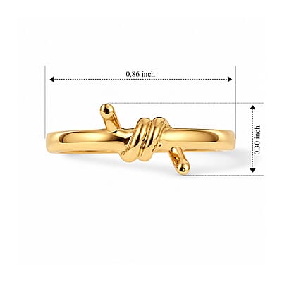 D'Joy Bond Collection 18K Vermeil YG Over Sterling Silver Band Ring (Size 5.0) (2.65 g)