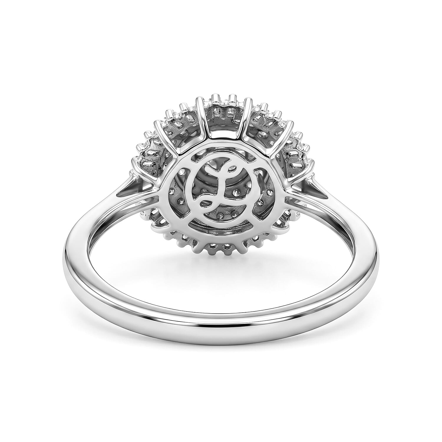 Luxoro Diamond G-H I1 0.50 ctw Sunburst Ring in 10K White Gold (Size  7.0)