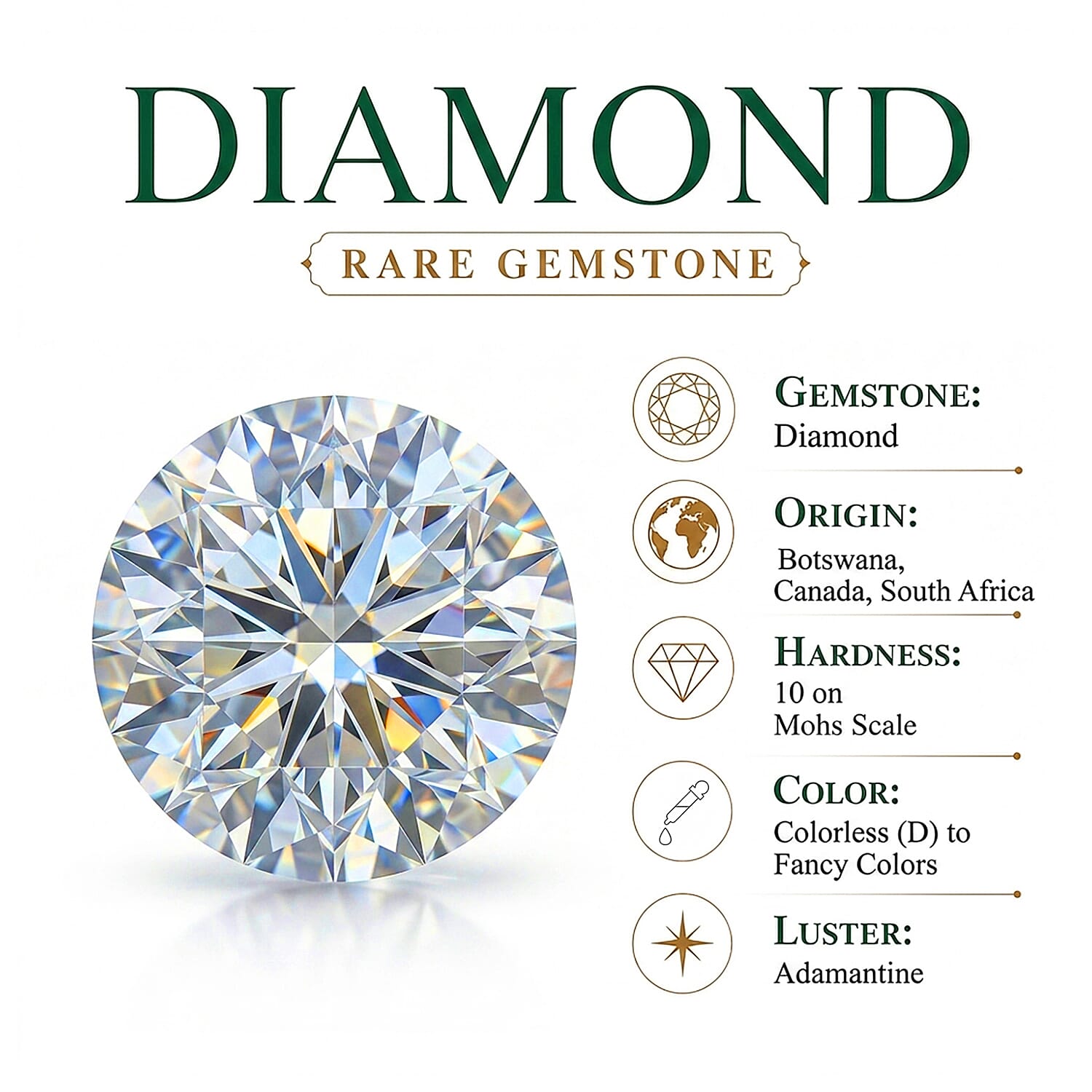 Luxoro Diamond G-H I1 0.50 ctw Sunburst Ring in 10K White Gold (Size  7.0)