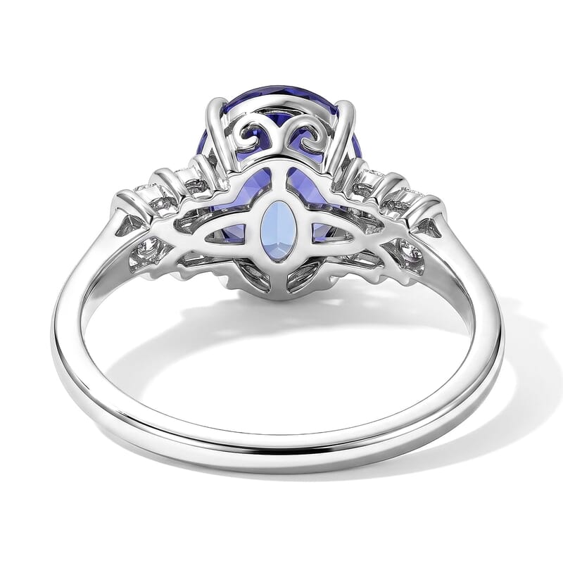 Luxoro AAA Tanzanite and Diamond I2 2.45 ctw Ring in 14K White Gold (Size  4.0)