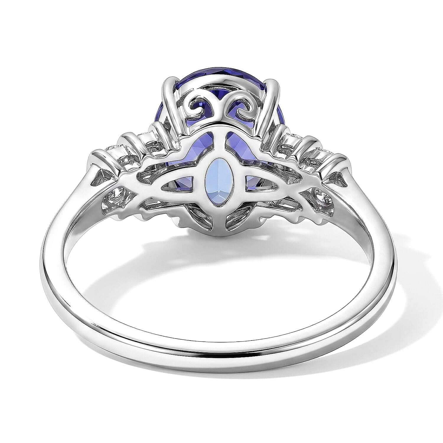 Luxoro AAA Tanzanite and Diamond I2 2.45 ctw Ring in 14K White Gold (Size  6.0)