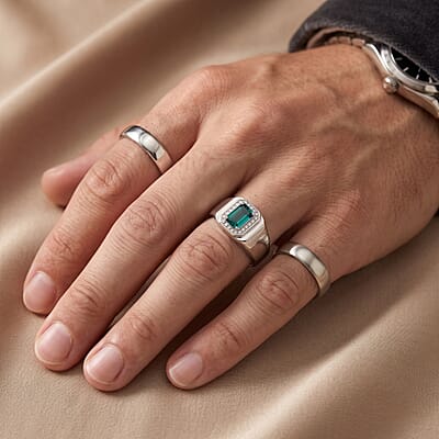 Luxoro AAA Monte Belo Indicolite and Diamond I2 1.60 ctw Ring in 10K White Gold (Size 9.0) 7.35 Grams