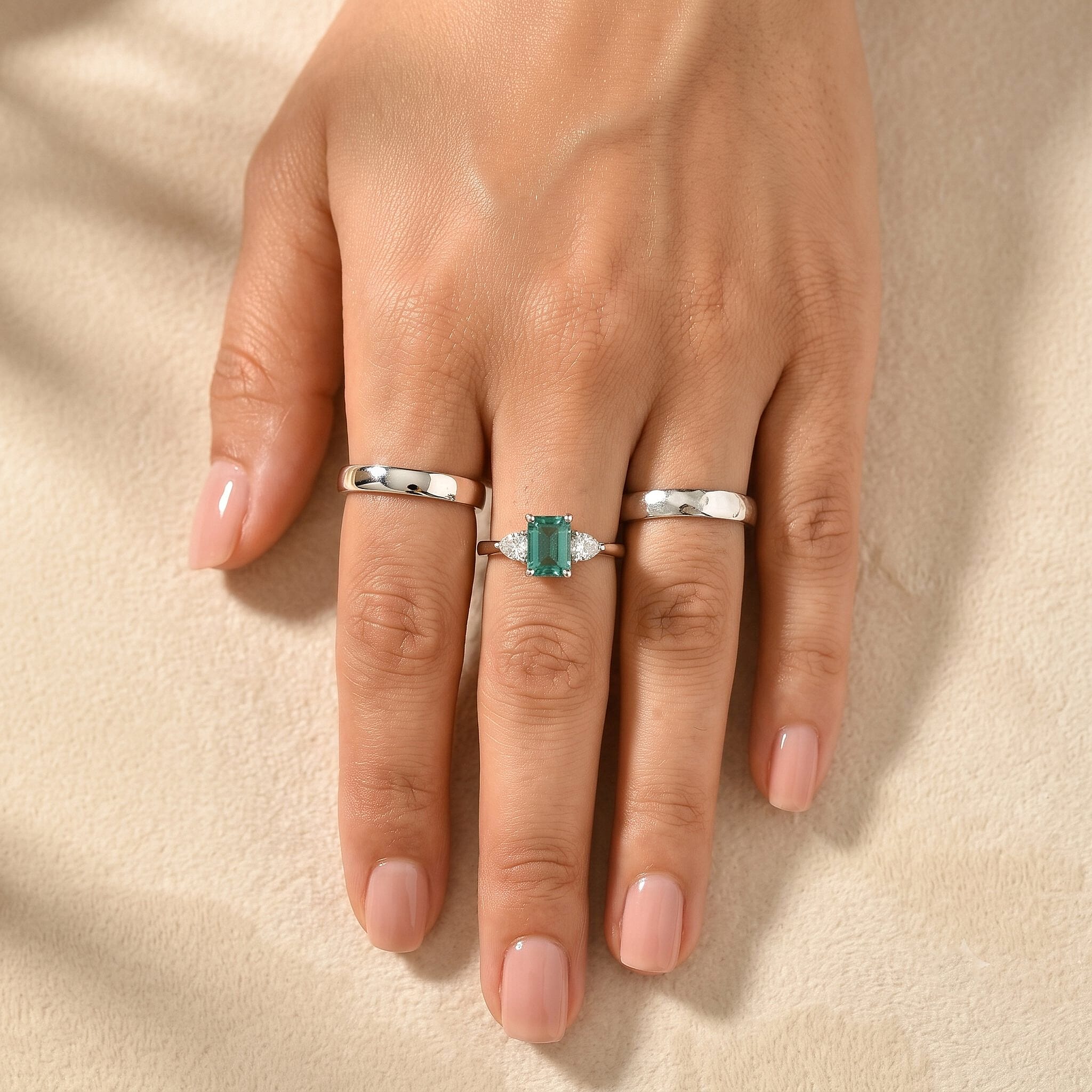 AAA Monte Belo Indicolite and Luxuriant Lab Grown Diamond E-F VS 2.35 ctw Deco Romance Ring in 10K White Gold (Size 6.0)