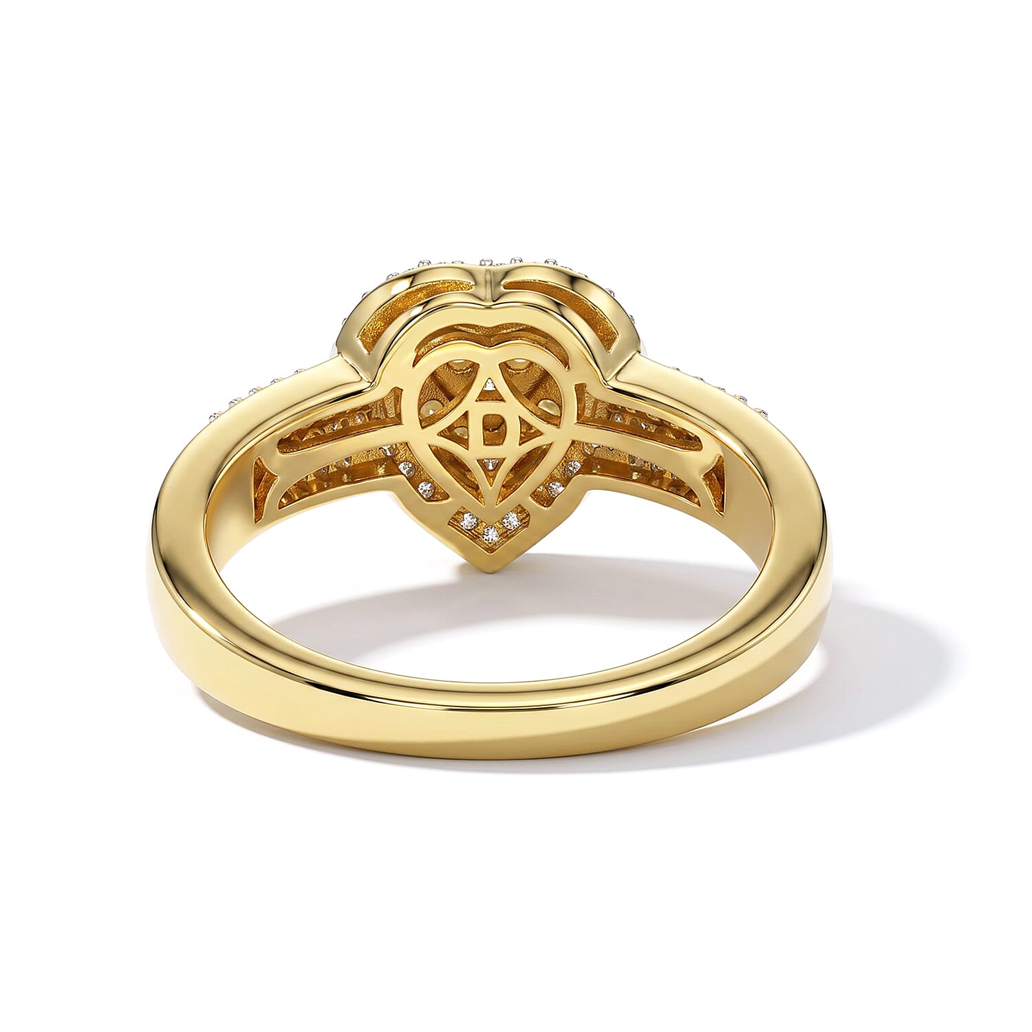D'Joy Yellow and White Diamond 0.35 ctw Cluster Ring in 18K Vermeil Yellow Gold Over Sterling Silver (Size 6.0)