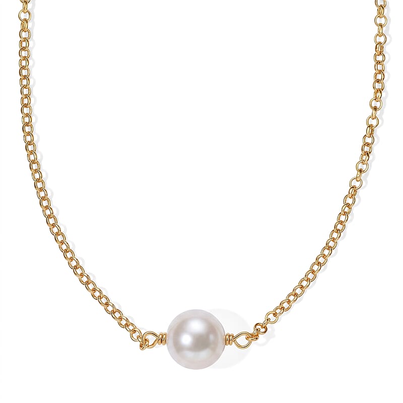 D'Joy Freshwater Pearl Necklace in 18K Vermeil Yellow Gold Over Sterling Silver 18-20 Inches