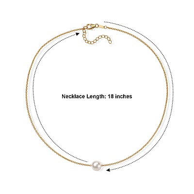D'Joy Freshwater Pearl Necklace in 18K Vermeil Yellow Gold Over Sterling Silver 18-20 Inches