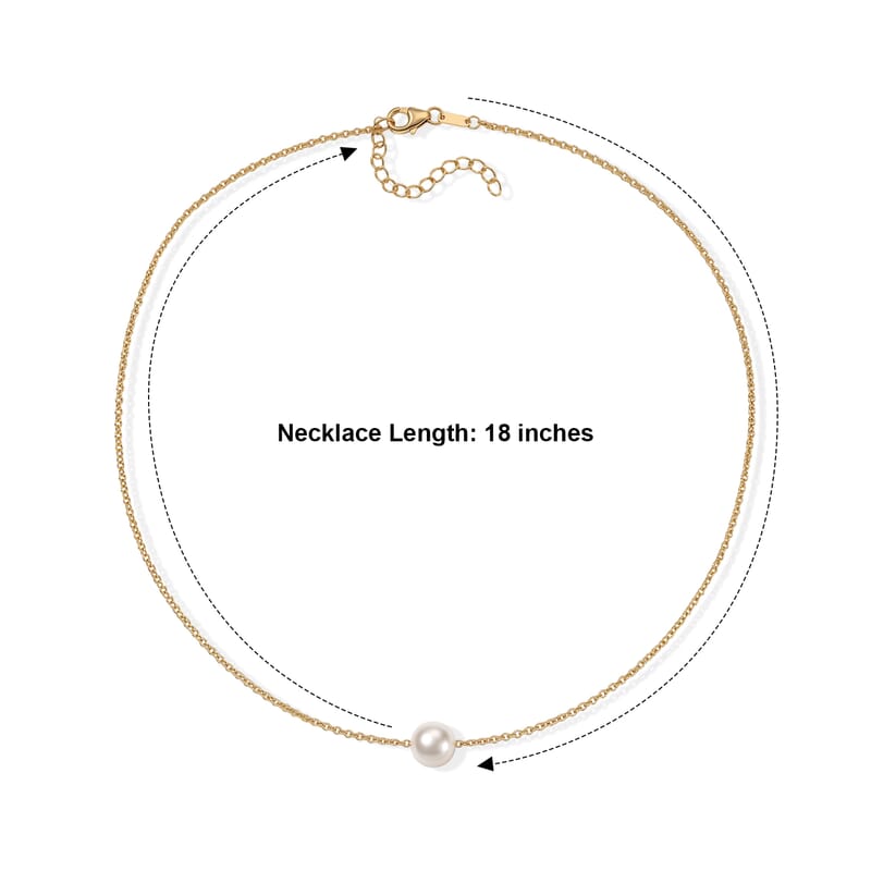 D'Joy Freshwater Pearl Bond Collection Necklace in 18K Vermeil Yellow Gold Over Sterling Silver 18-20 Inches
