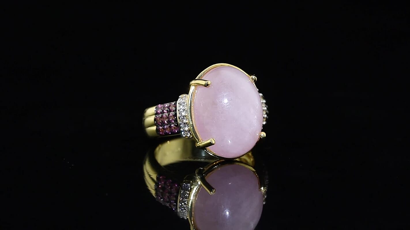 EverTrue Kunzite and Multi Gemstone 11.40 ctw Ring in 18K YG Plated (Size 7.0)