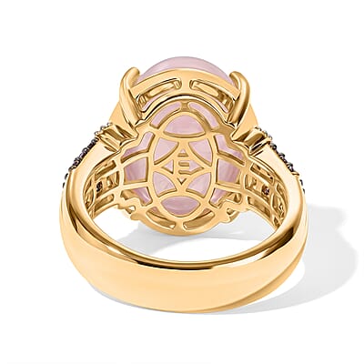 EverTrue Kunzite and Multi Gemstone 11.40 ctw Ring in 18K YG Plated (Size 6.0)