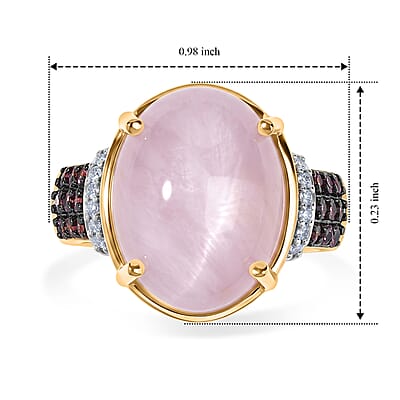 EverTrue Kunzite and Multi Gemstone 11.40 ctw Ring in 18K YG Plated (Size 6.0)