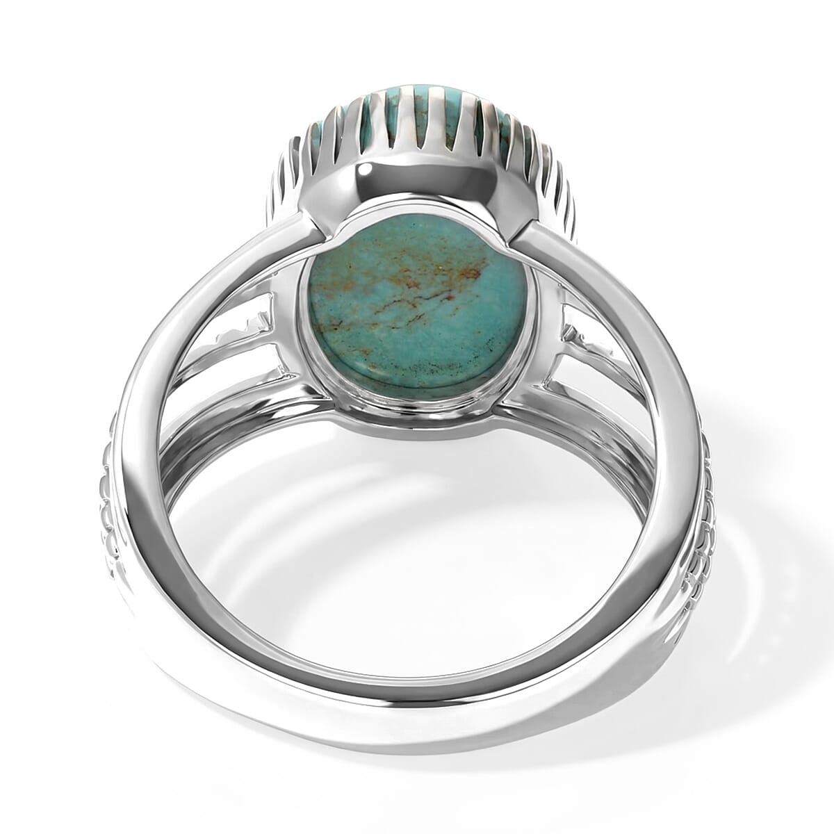 D'Joy Artisan Crafted Premium Tahoe Nevada Turquoise 6.00 ctw Desert River Ring in Sterling Silver (Size 7.0)