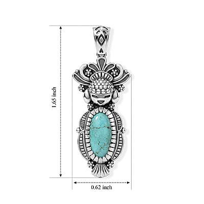 D'Joy Artisan Crafted Premium Tahoe Nevada Turquoise 2.80 ctw Pendant Without in Sterling Silver