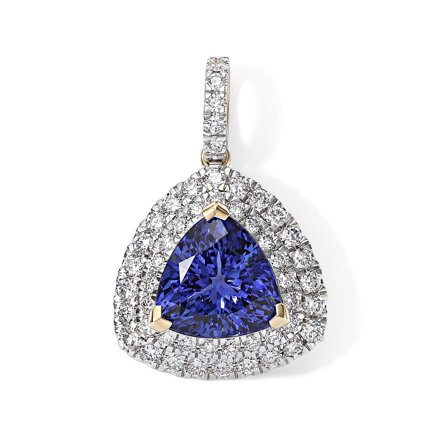 Certified & Appraised AAA Tanzanite and Luxuriant Lab Grown Diamond G-H SI 4.80 ctw Pendant Without Chain in 10K Yellow Gold