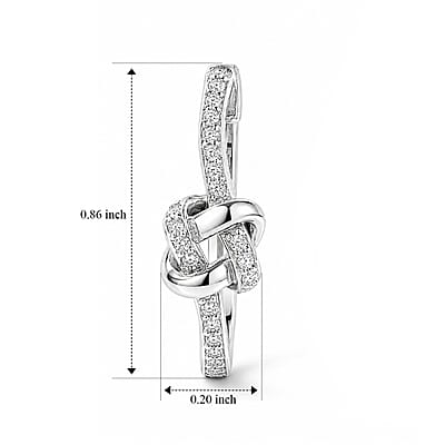 D'Joy Bond Collection Diamond 0.25 ctw Hoop Earrings in Rhodium Over Sterling Silver
