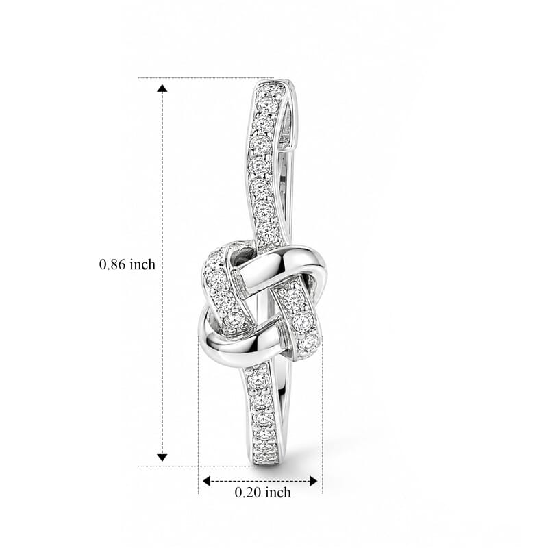 D'Joy Diamond 0.25 ctw Bond Collection Hoop Earrings in Rhodium Over Sterling Silver