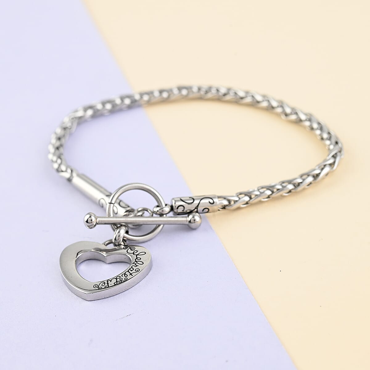 HALLMARK Toggle Clasp Bracelet in Stainless Steel (7.25 In) 13.30 Grams image number 1