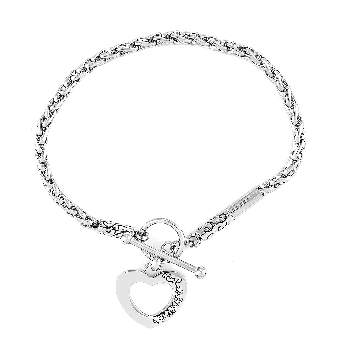 HALLMARK Toggle Clasp Bracelet in Stainless Steel (7.25 In) 13.30 Grams image number 2