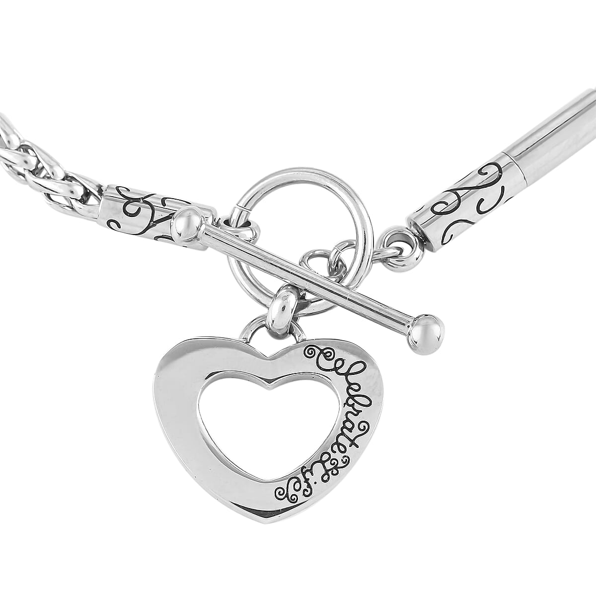 HALLMARK Toggle Clasp Bracelet in Stainless Steel (7.25 In) 13.30 Grams image number 3