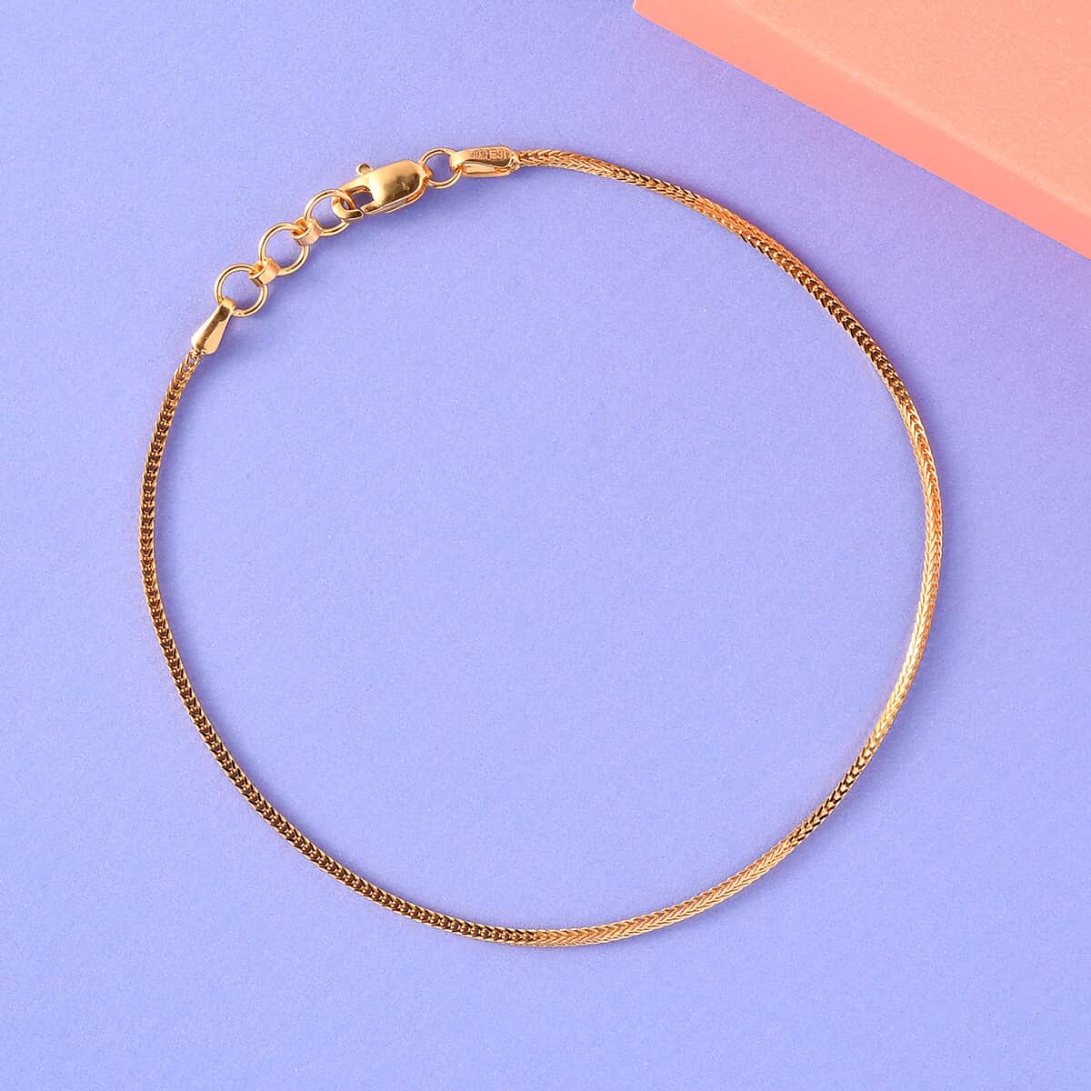 22K Yellow Gold 2.5mm Foxtail Chain Bracelet (7.25 In) 2.30 Grams image number 1