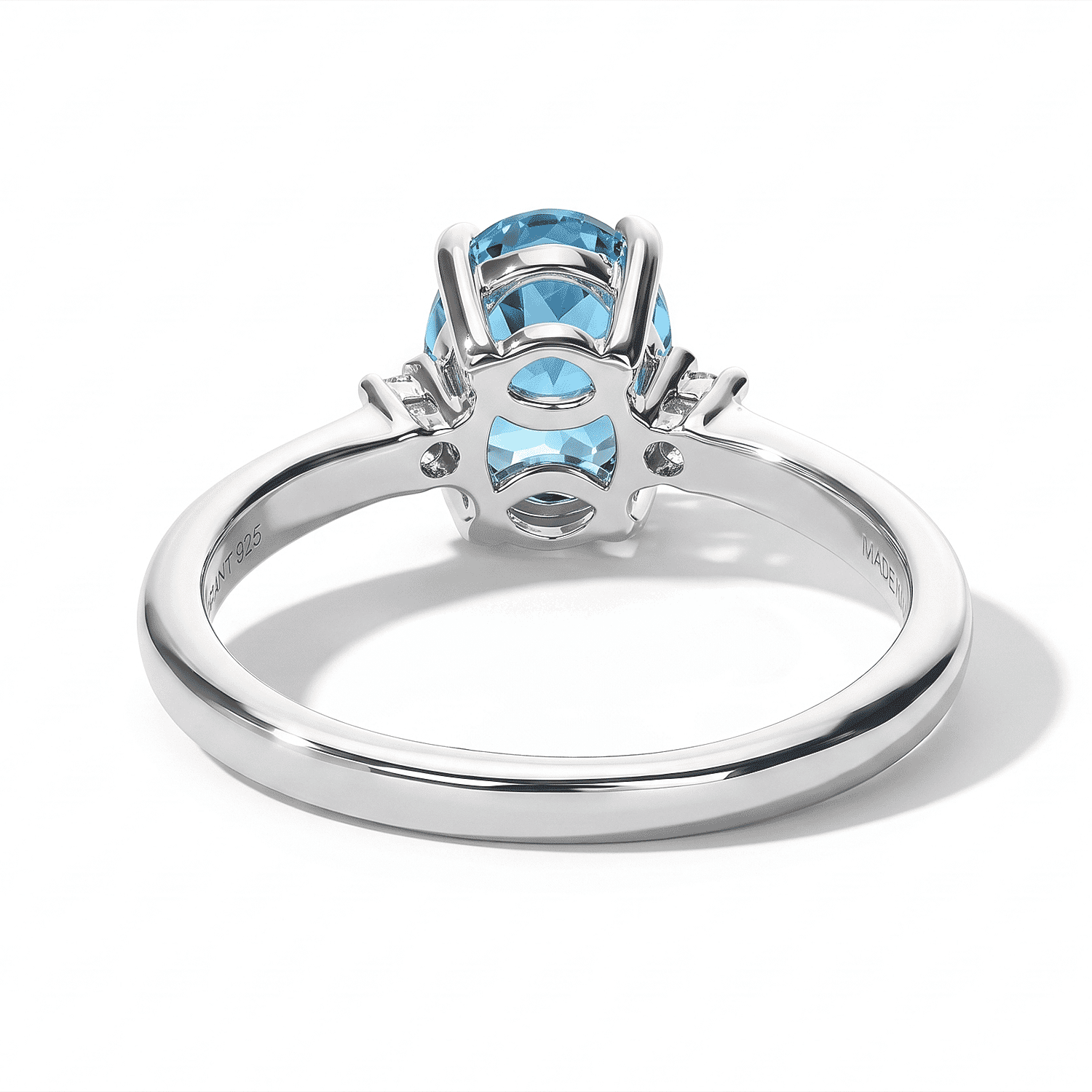 Premium Swiss Blue Topaz and Luxuriant Lab Grown Diamond G-H SI 1.50 ctw Blue Serenity Ring in Rhodium Over Sterling Silver (Size 5.0)