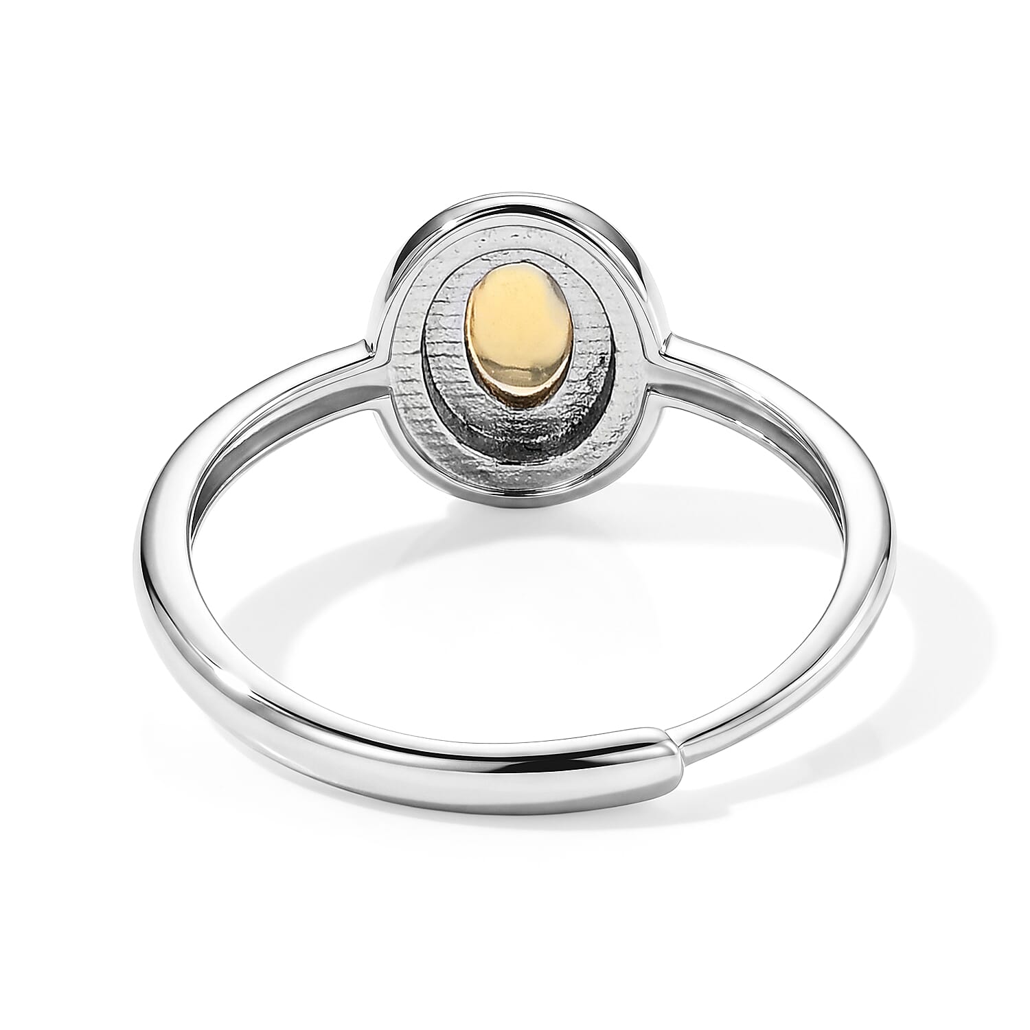Opal 1.00 ctw Ring in Silvertone (Adjustable)