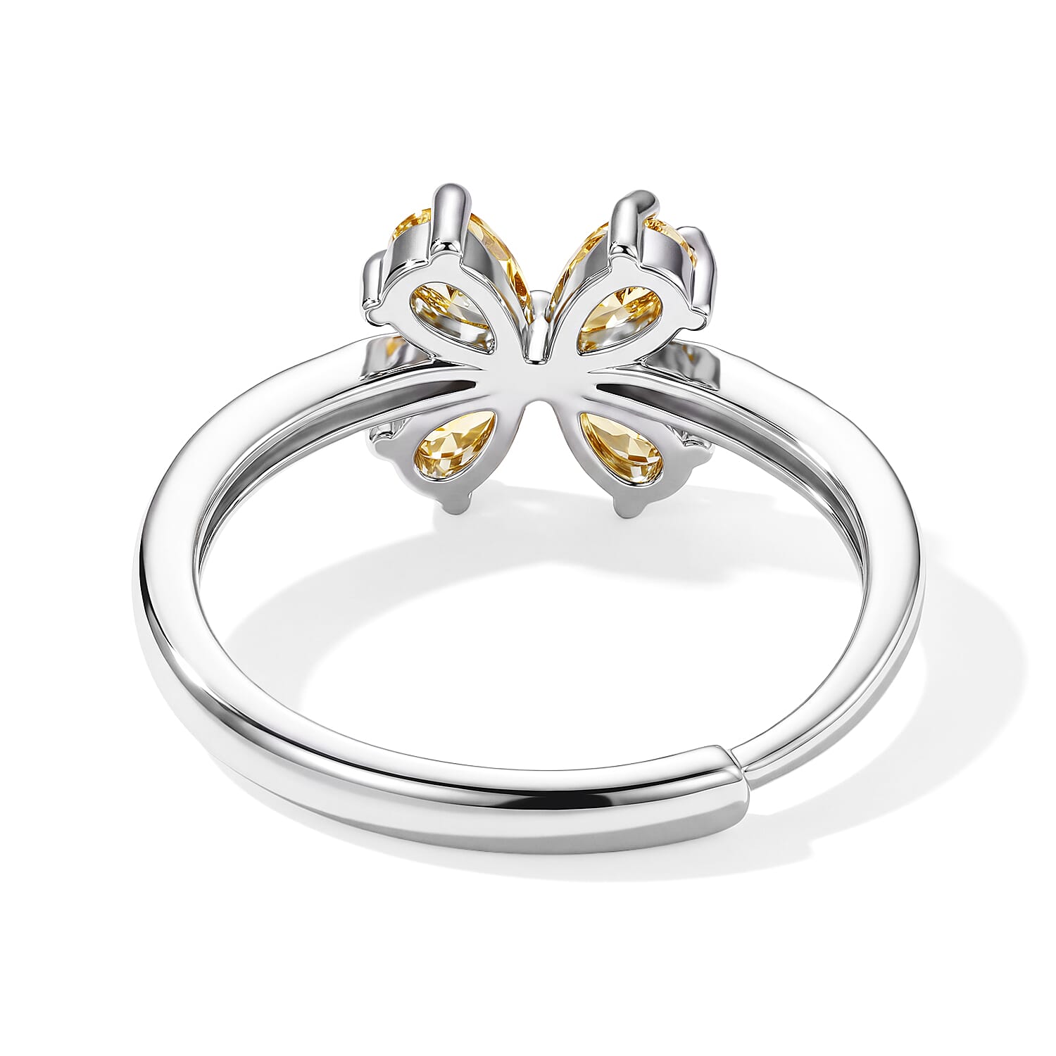 Yellow Garnet 1.00 ctw Ring in Silvertone (Adjustable)