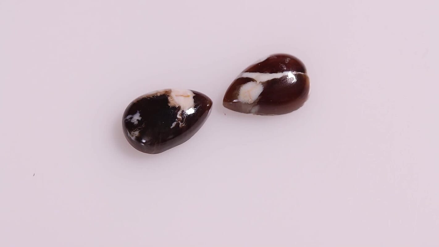 Peanut Wood Jasper Set of 2 (Pear 12x8 mm) 4.77 ctw