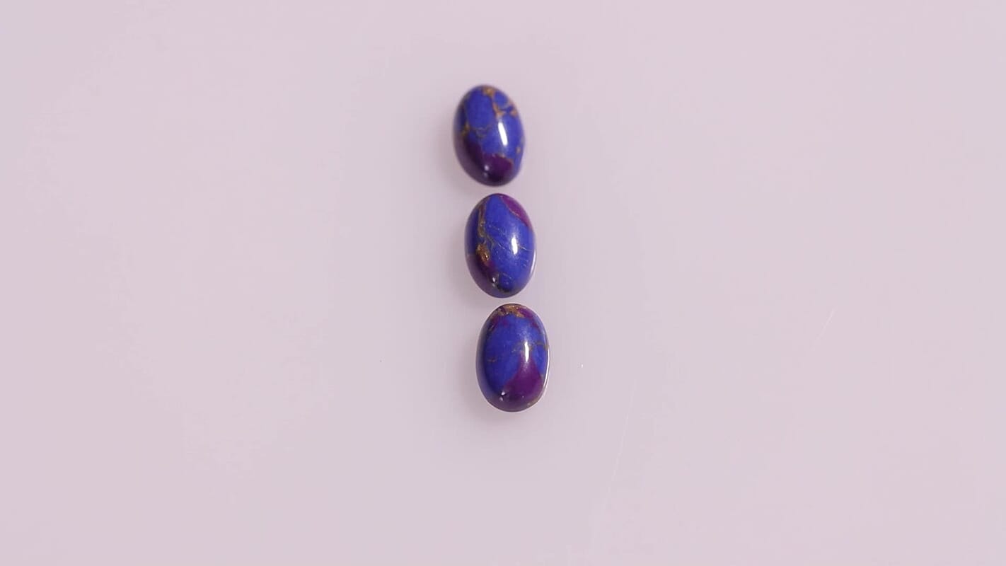 Purple Turquoise Set of 3 (Ovl 6x4 mm) 1.20 ctw