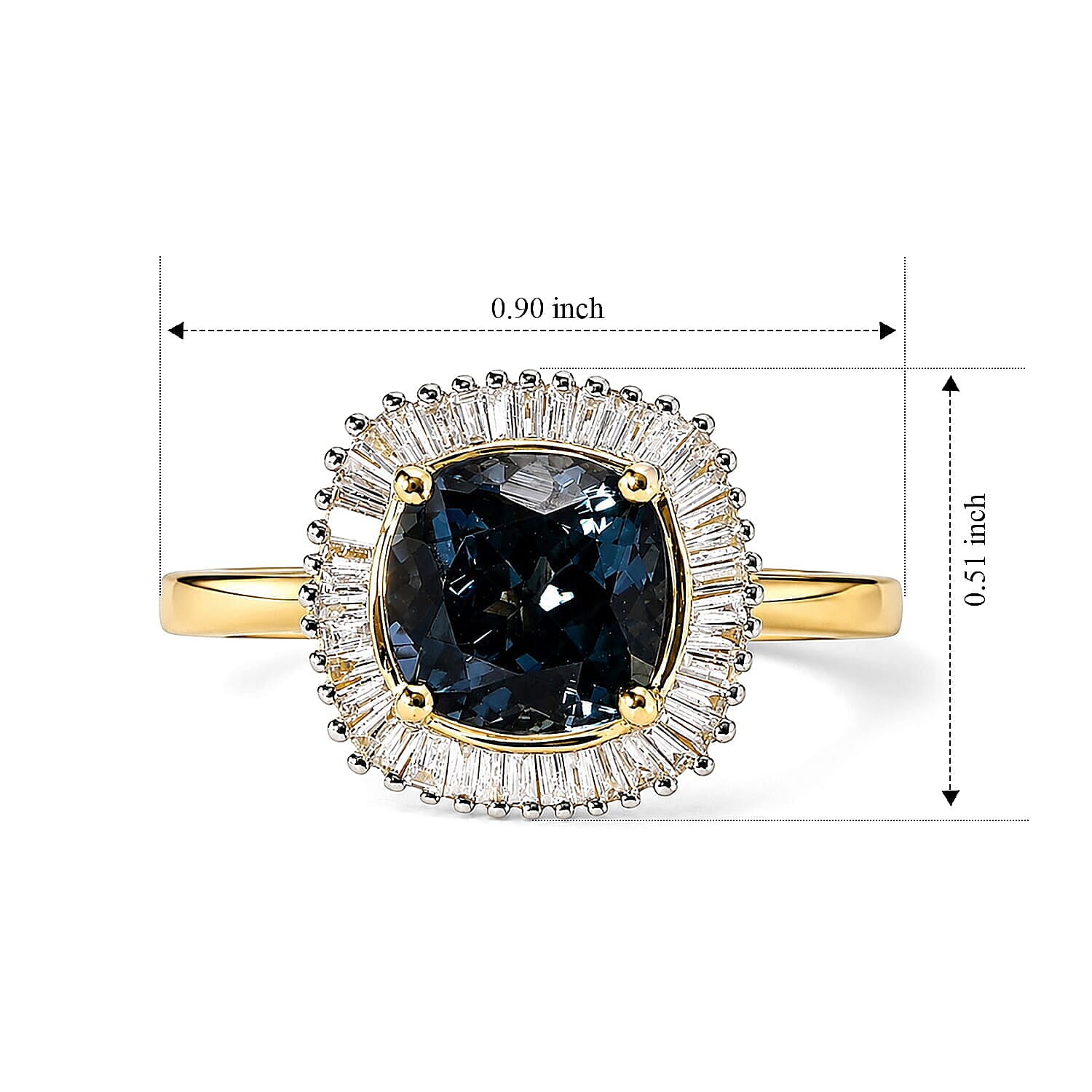 SGL Certified Luxoro AAA Teal Spinel and Diamond I2 2.65 ctw Cocktail Ring in 14K White Gold (Size 6.0)