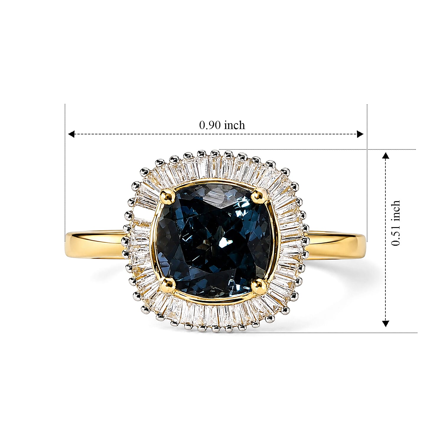 SGL Certified Luxoro AAA Teal Spinel and Diamond I2 2.65 ctw Ring in 14K White Gold (Size 7.0)