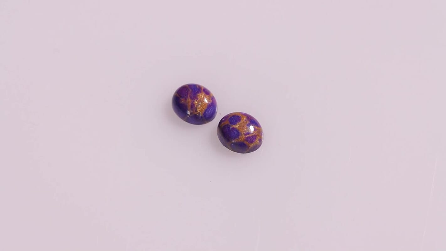 Purple Turquoise Set of 2 (Ovl 6x5 mm) 1.07 ctw