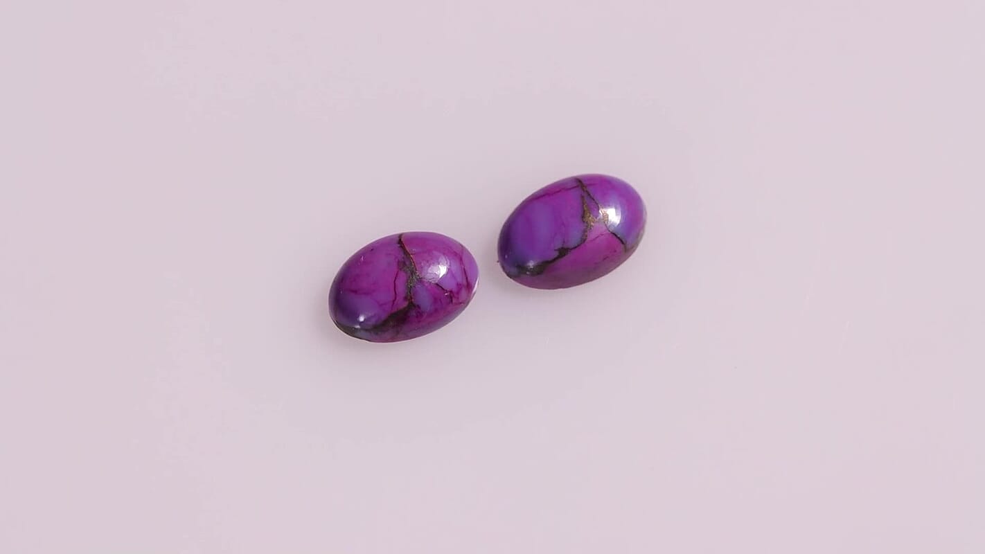 Purple Turquoise Set of 2 (Ovl 9x6 mm) 2.23 ctw