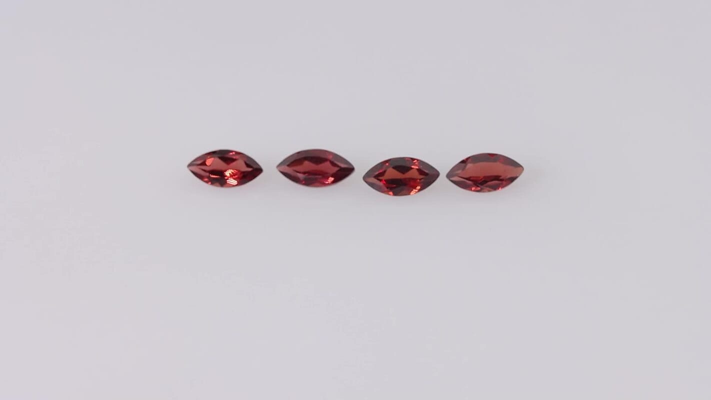 AA Red Garnet Set of 4 (Mrq 6x3 mm) 1.03 ctw