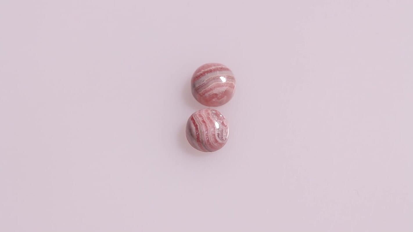 Rhodochrosite Set of 2 (Rnd 6 mm) 2.50 ctw