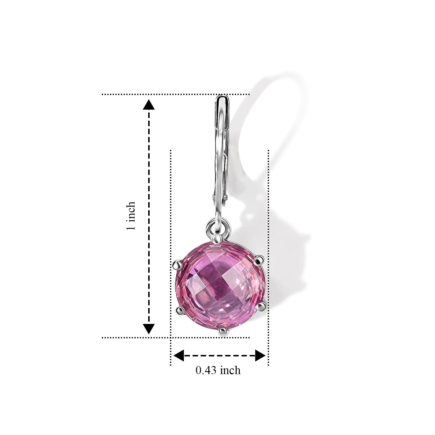 EverTrue Simulated Pink Diamond Solitaire Earrings in Stainless Steel