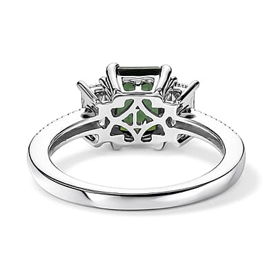 AAA Mint Tourmaline and Luxuriant Lab Grown Diamond E-F VS 2.25 ctw Ring in 10K White Gold (Size 6.0)