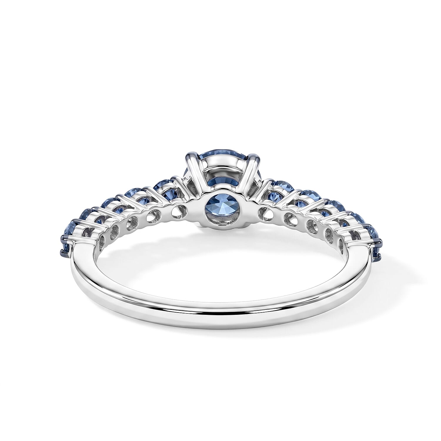 Luxuriant Lab Grown Blue Diamond (IR) VS-SI 1.50 ctw Ring in Rhodium Over Sterling Silver (Size 5.0)