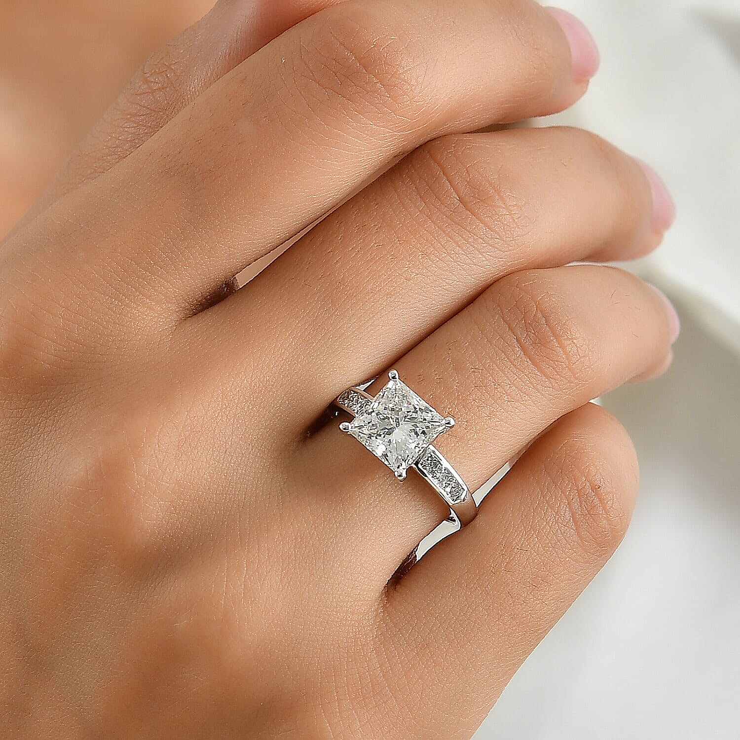 Luxuriant Lab Grown Diamond G-H VS 3.50 ctw Ring in 14K White Gold (Size  5.0)