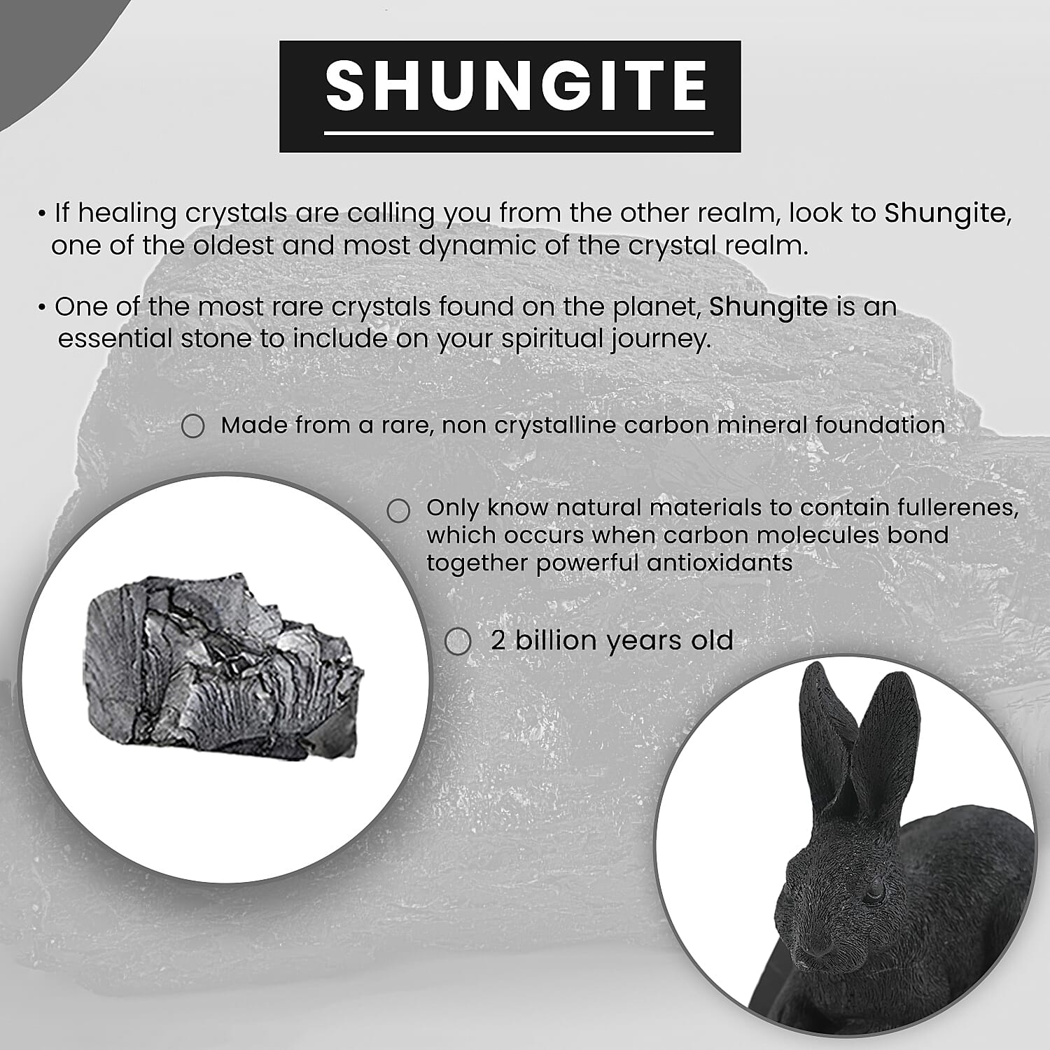 Rabbit Shungite Figurine, Home Decor Figurine, Decorative Figurine, Living Room Decor