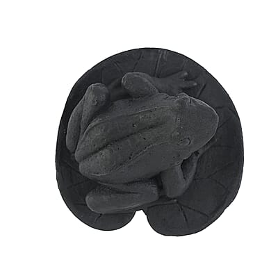 Frog on a Leaf Shungite Figurine 335.00ctw, Home Decor Figurine, Decorative Figurine, Living Room Decor