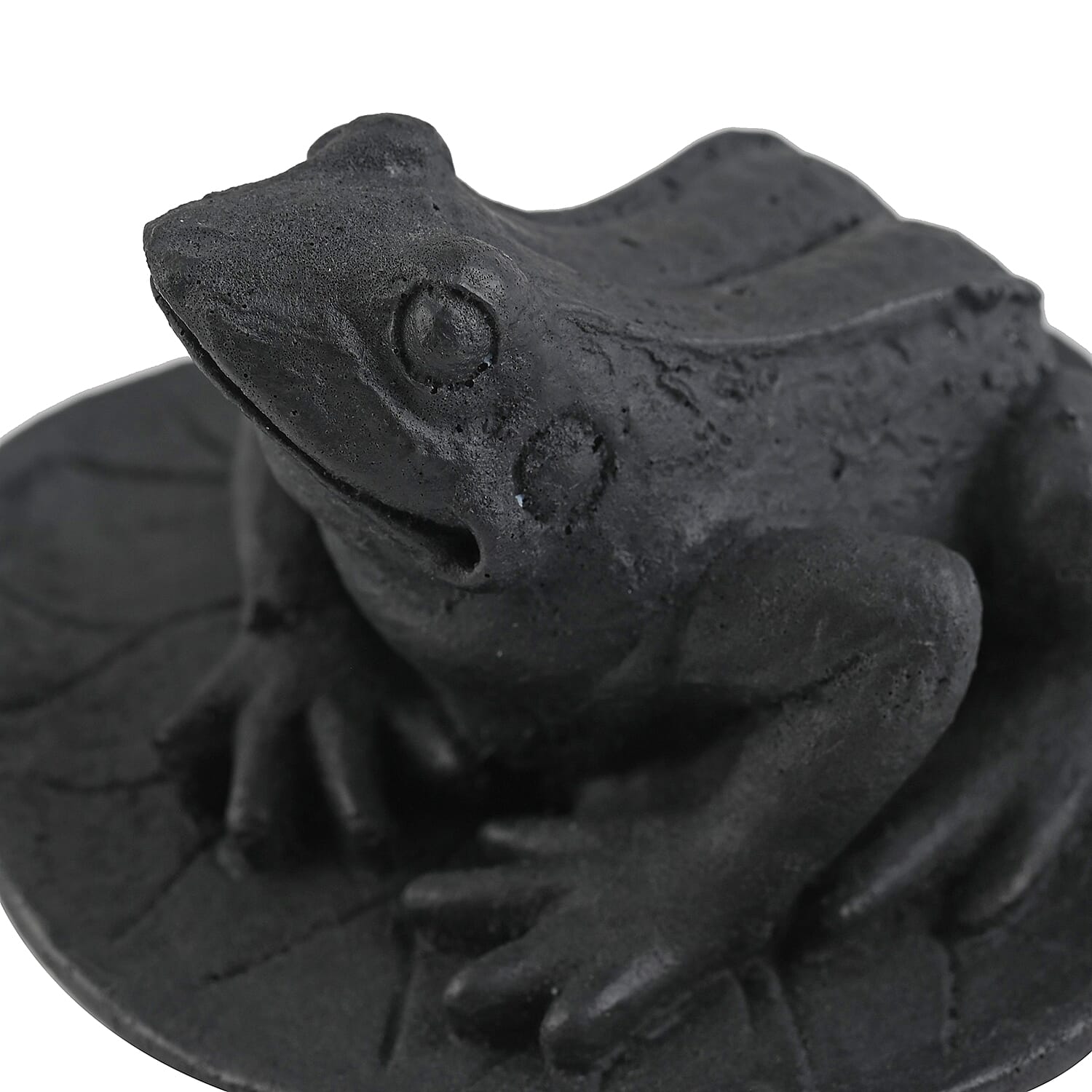 Frog on a Leaf Shungite Figurine 335.00ctw, Home Decor Figurine, Decorative Figurine, Living Room Decor