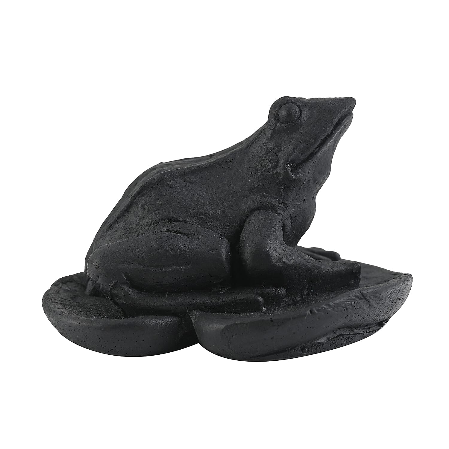 Frog on a Leaf Shungite Figurine 335.00ctw, Home Decor Figurine, Decorative Figurine, Living Room Decor