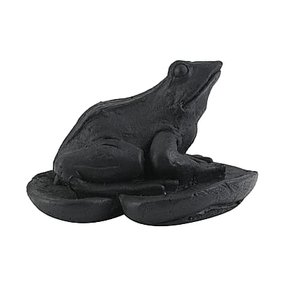 Frog on a Leaf Shungite Figurine 335.00ctw, Home Decor Figurine, Decorative Figurine, Living Room Decor