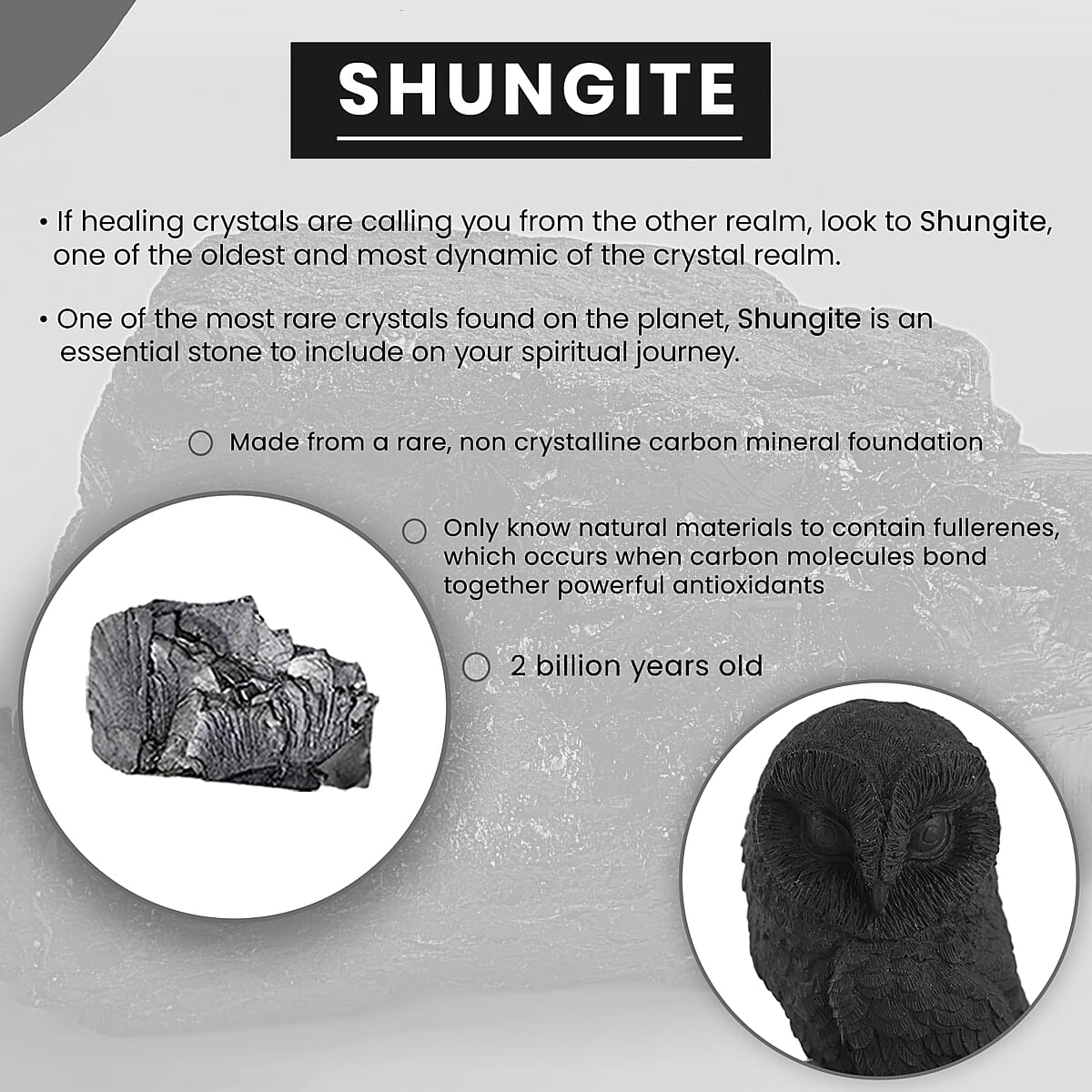 Owl Shungite Figurine, Home Decor Figurine, Decorative Figurine, Living Room Decor image number 2