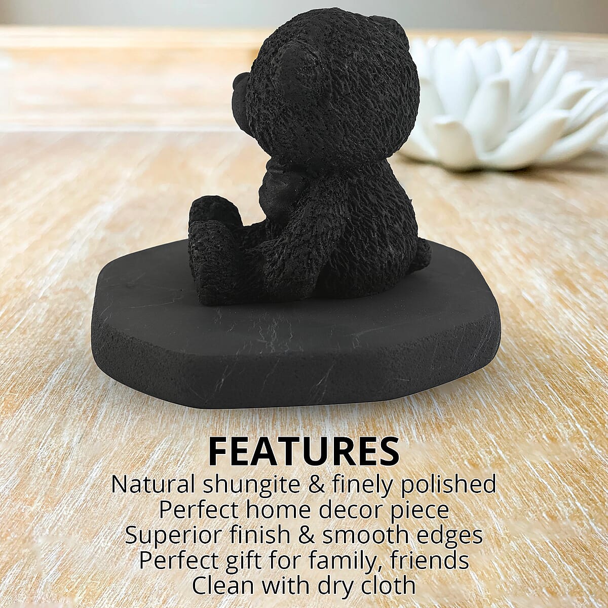 Teddy Bear Shungite Figurine, Home Decor Figurine, Decorative Figurine, Living Room Decor image number 1