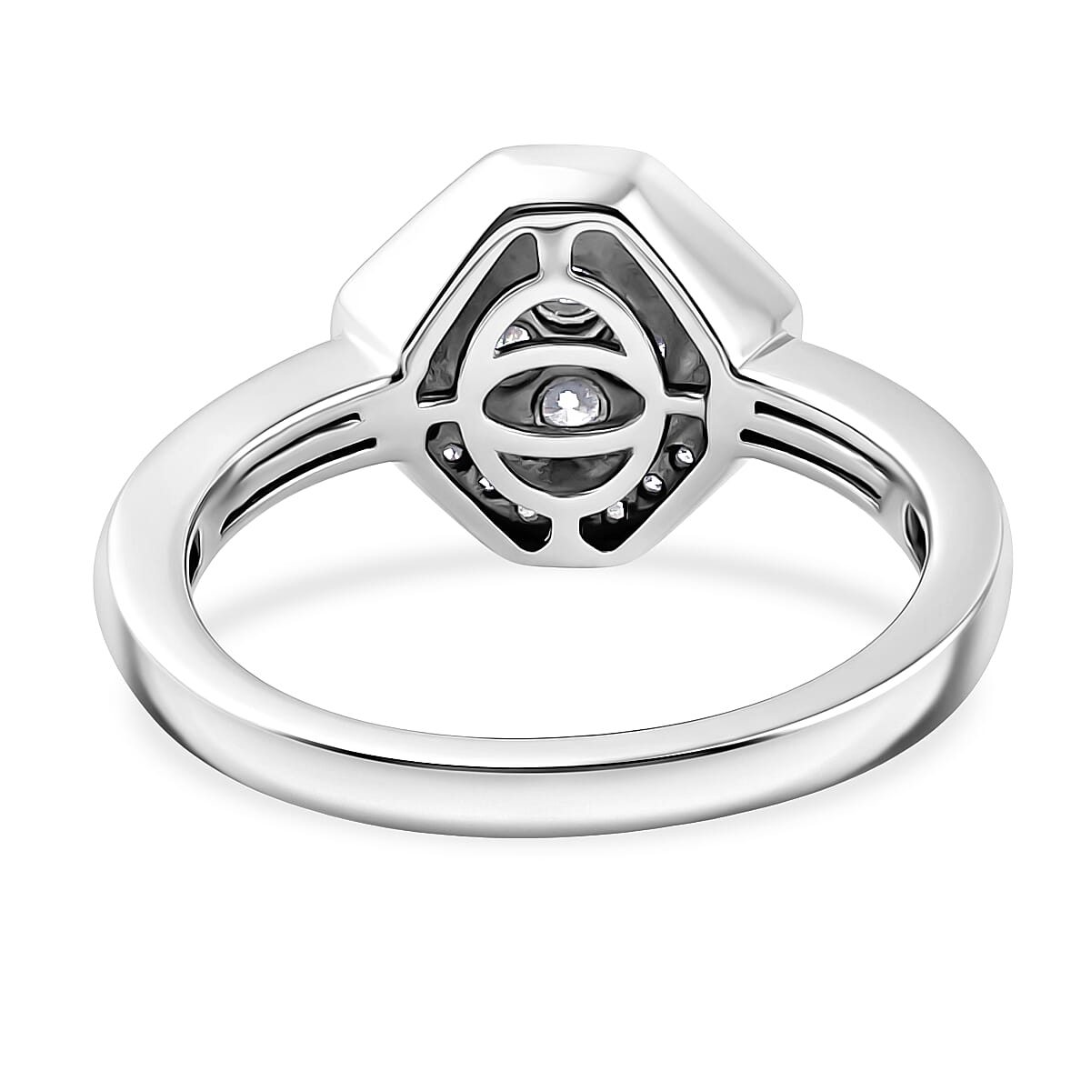 Moissanite 0.40 ctw Ring in Platinum Over Sterling Silver (Size 5.5)