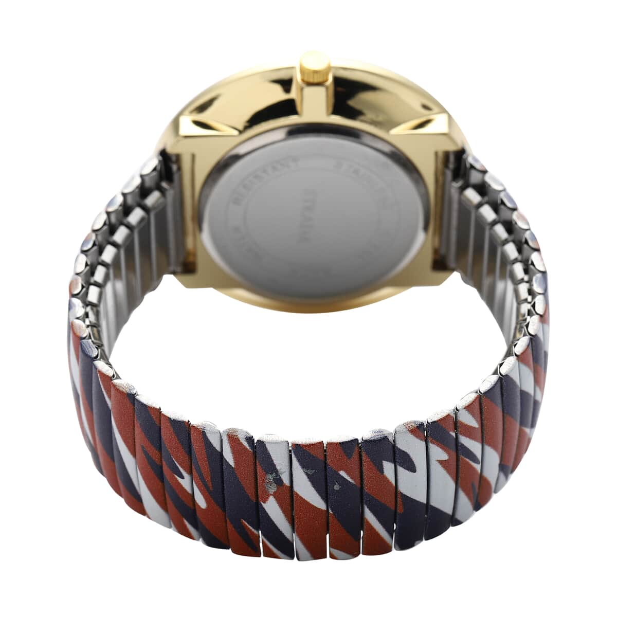 Strada Austrian Crystal Japanese Movement Camo Color Pattern Stretch Bracelet Watch with Stainless Steel Strap image number 5