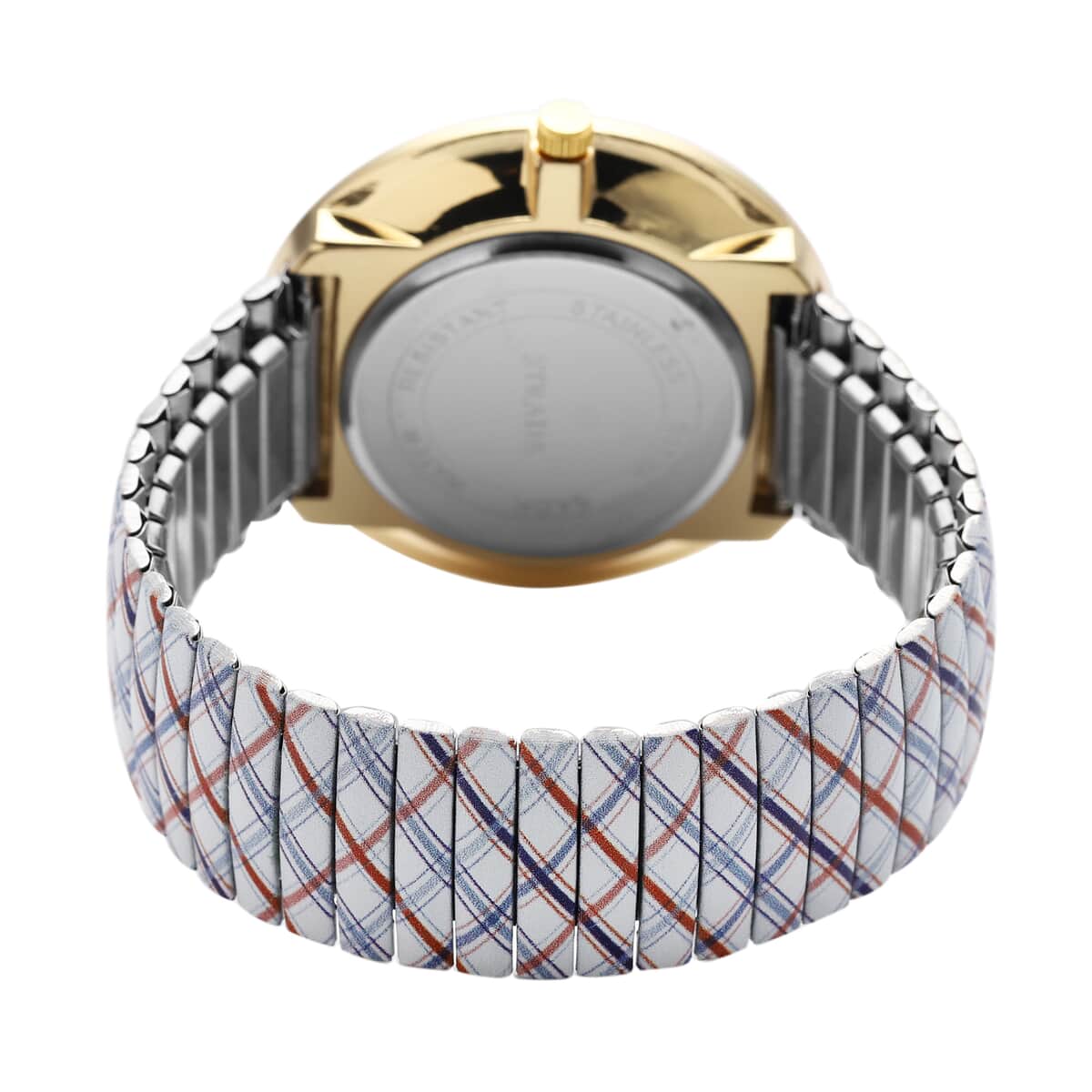 Strada Austrian Crystal Japanese Movement Plaid Pattern Stretch Bracelet Watch with Stainless Steel Strap image number 5