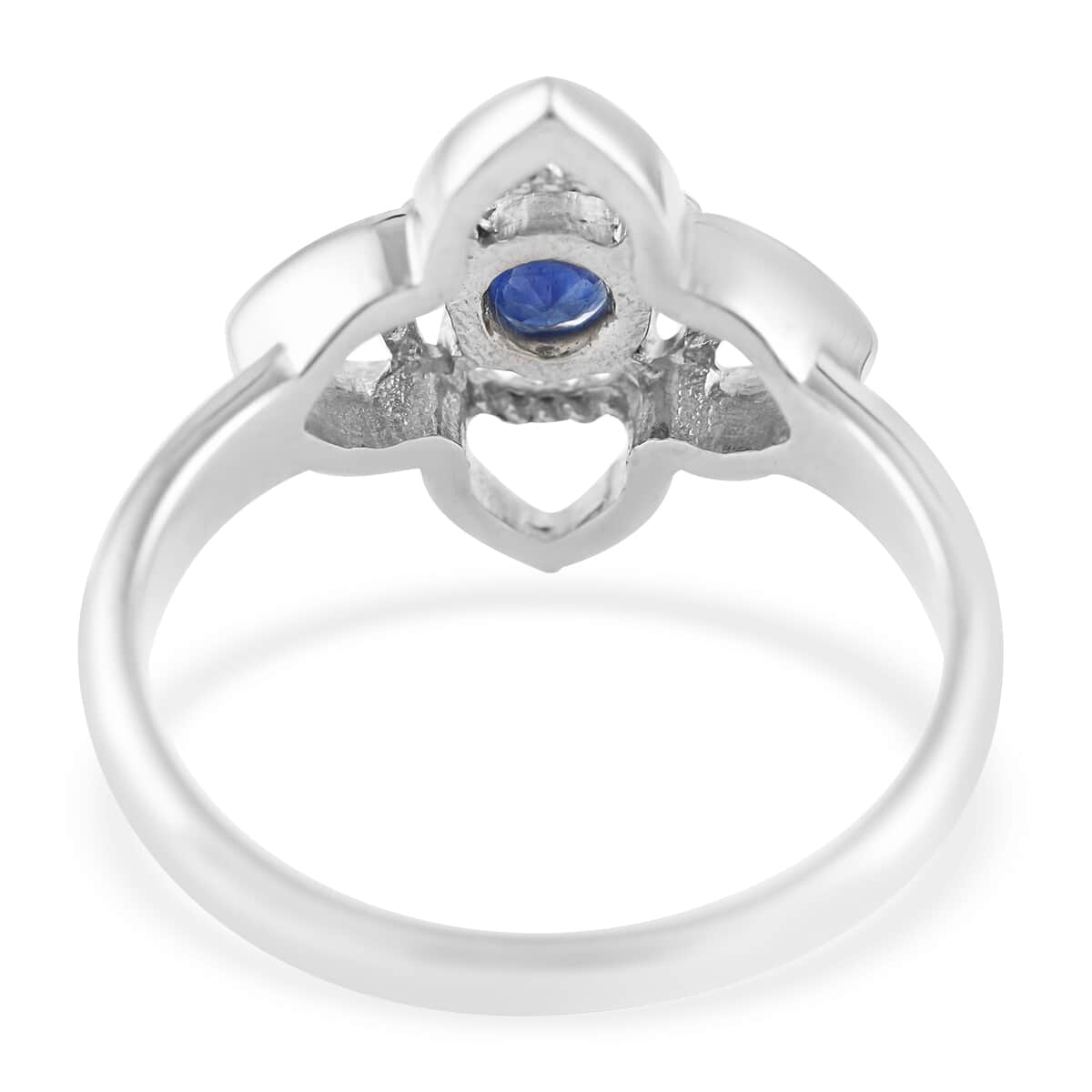 Blue Sapphire Floral Statement Ring in 14K Yellow Gold Over and Sterling Silver (Size 8.0) 0.65 ctw image number 4