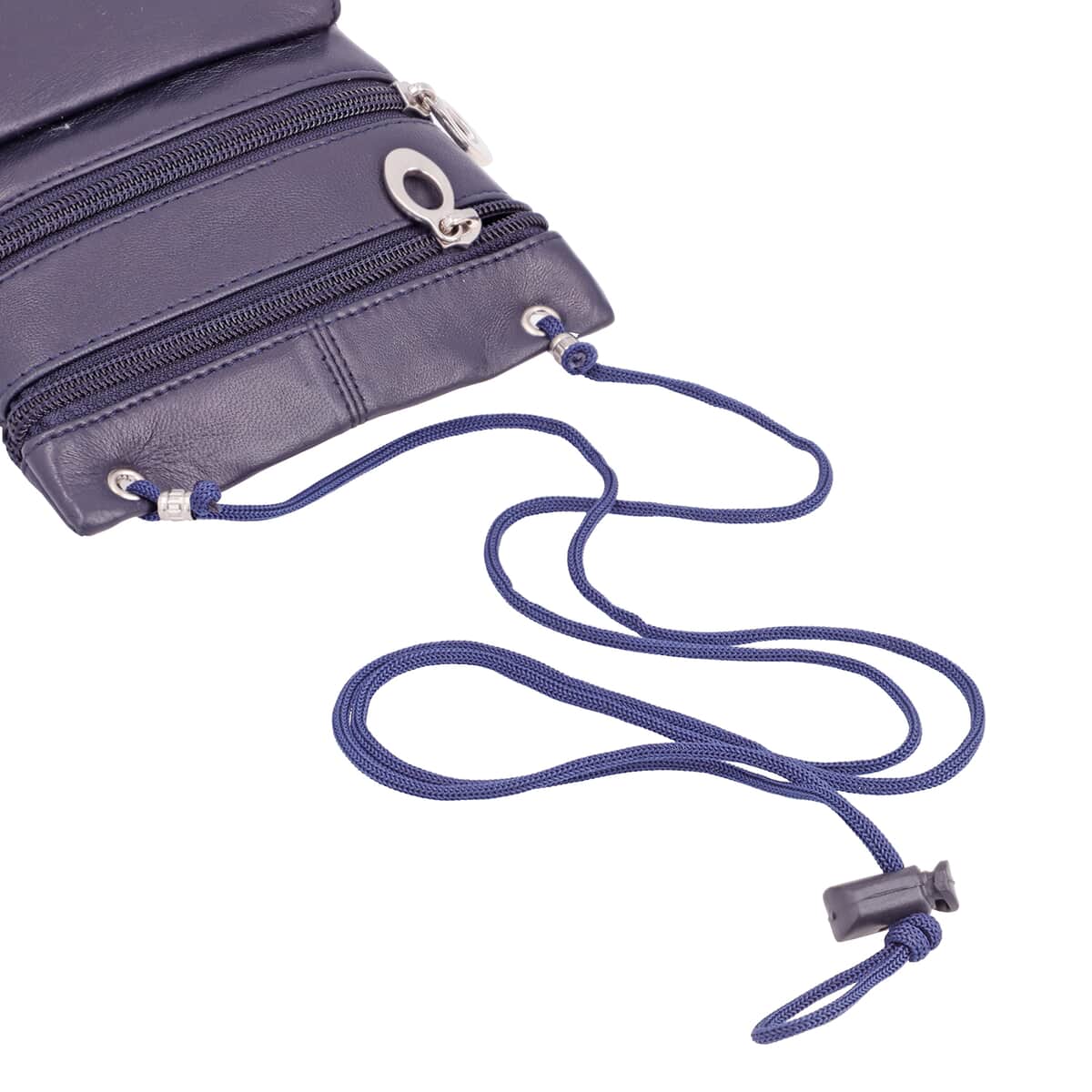 Newage Navy 100% Genuine Leather Crossbody Bag with Man-made Strap image number 4
